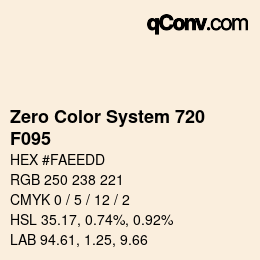 カラーコード: Zero Color System 720 - F095 | qconv.com