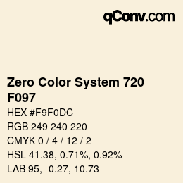 カラーコード: Zero Color System 720 - F097 | qconv.com