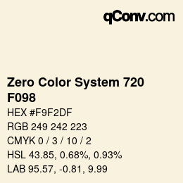 Color code: Zero Color System 720 - F098 | qconv.com