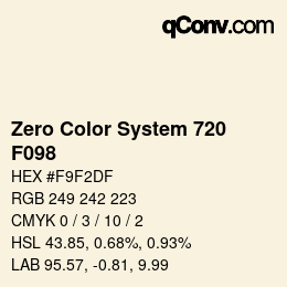 カラーコード: Zero Color System 720 - F098 | qconv.com