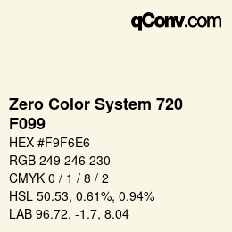 Farbcode: Zero Color System 720 - F099 | qconv.com