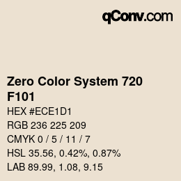 Color code: Zero Color System 720 - F101 | qconv.com