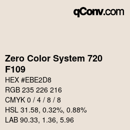 Code couleur: Zero Color System 720 - F109 | qconv.com