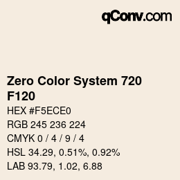 Color code: Zero Color System 720 - F120 | qconv.com
