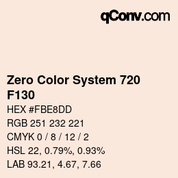 Color code: Zero Color System 720 - F130 | qconv.com