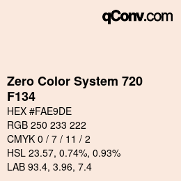 Color code: Zero Color System 720 - F134 | qconv.com