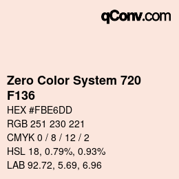 Color code: Zero Color System 720 - F136 | qconv.com