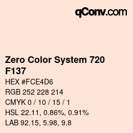 Color code: Zero Color System 720 - F137 | qconv.com