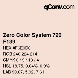 Color code: Zero Color System 720 - F139 | qconv.com