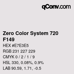 カラーコード: Zero Color System 720 - F149 | qconv.com