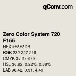 Code couleur: Zero Color System 720 - F155 | qconv.com