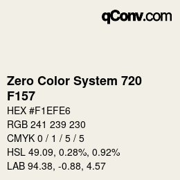 Code couleur: Zero Color System 720 - F157 | qconv.com