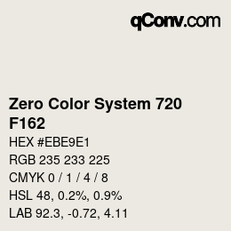 Farbcode: Zero Color System 720 - F162 | qconv.com