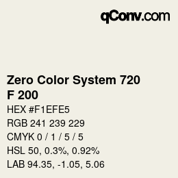 Código de color: Zero Color System 720 - F 200 | qconv.com