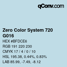 Farbcode: Zero Color System 720 - G016 | qconv.com