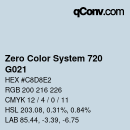 Farbcode: Zero Color System 720 - G021 | qconv.com