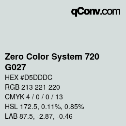 Farbcode: Zero Color System 720 - G027 | qconv.com