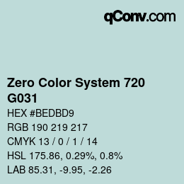 Code couleur: Zero Color System 720 - G031 | qconv.com