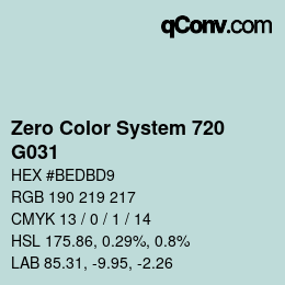 カラーコード: Zero Color System 720 - G031 | qconv.com