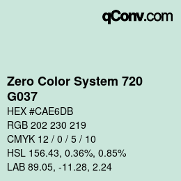 Color code: Zero Color System 720 - G037 | qconv.com