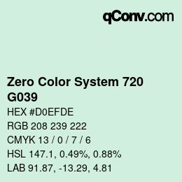 Color code: Zero Color System 720 - G039 | qconv.com