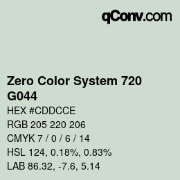 Código de color: Zero Color System 720 - G044 | qconv.com