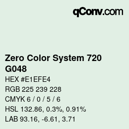 Color code: Zero Color System 720 - G048 | qconv.com