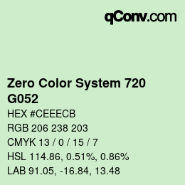 Color code: Zero Color System 720 - G052 | qconv.com