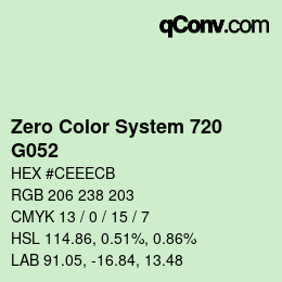 Código de color: Zero Color System 720 - G052 | qconv.com