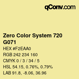 Color code: Zero Color System 720 - G071 | qconv.com