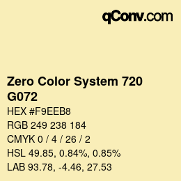 Farbcode: Zero Color System 720 - G072 | qconv.com