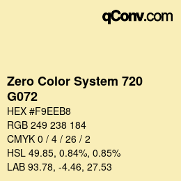 Code couleur: Zero Color System 720 - G072 | qconv.com