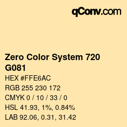 Color code: Zero Color System 720 - G081 | qconv.com