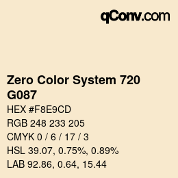 Code couleur: Zero Color System 720 - G087 | qconv.com