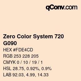 Color code: Zero Color System 720 - G090 | qconv.com