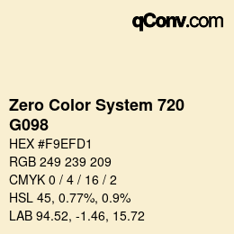 Farbcode: Zero Color System 720 - G098 | qconv.com