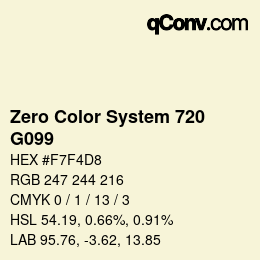 Color code: Zero Color System 720 - G099 | qconv.com
