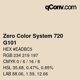 カラーコード: Zero Color System 720 - G101 | qconv.com