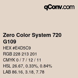 Código de color: Zero Color System 720 - G109 | qconv.com