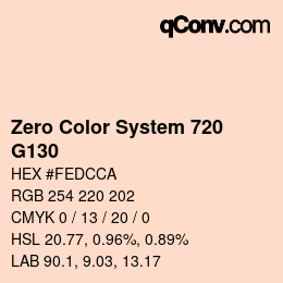 Código de color: Zero Color System 720 - G130 | qconv.com