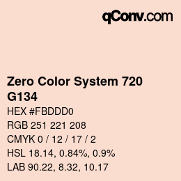 Color code: Zero Color System 720 - G134 | qconv.com