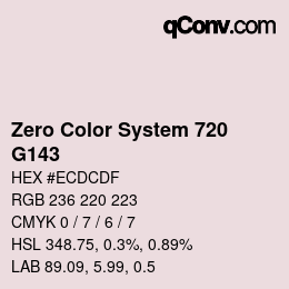 カラーコード: Zero Color System 720 - G143 | qconv.com