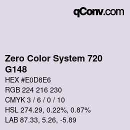 Color code: Zero Color System 720 - G148 | qconv.com