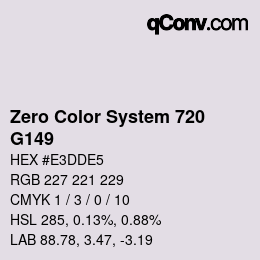 Code couleur: Zero Color System 720 - G149 | qconv.com