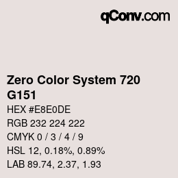 Color code: Zero Color System 720 - G151 | qconv.com