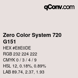 Código de color: Zero Color System 720 - G151 | qconv.com