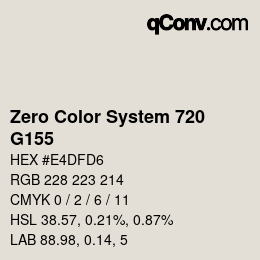 Color code: Zero Color System 720 - G155 | qconv.com