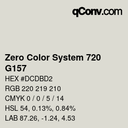 カラーコード: Zero Color System 720 - G157 | qconv.com