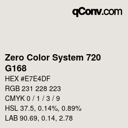 Color code: Zero Color System 720 - G168 | qconv.com