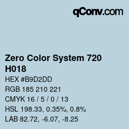 Code couleur: Zero Color System 720 - H018 | qconv.com